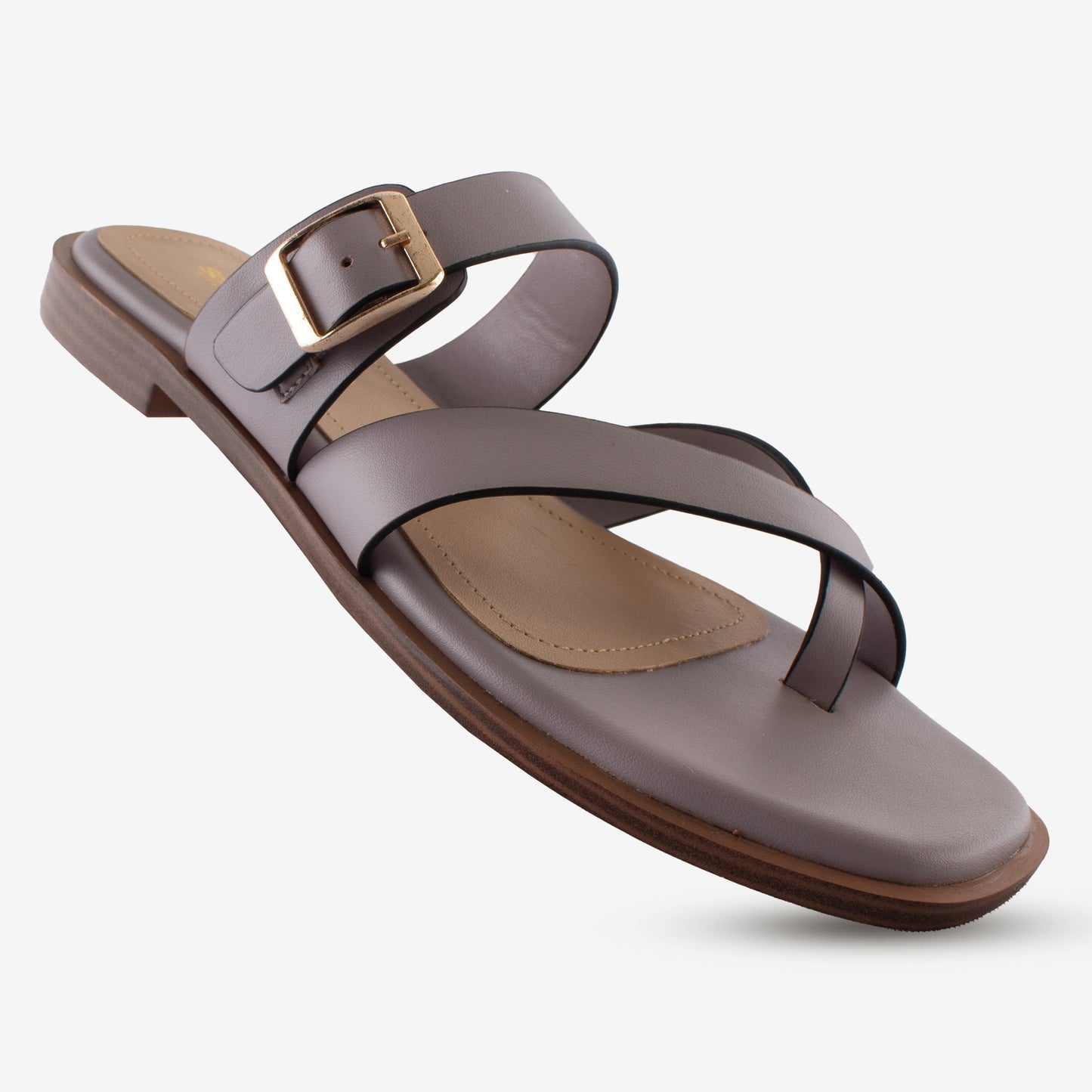 Schick a Walk Purple Dual Tone Toe-Ring Crossover-Strap Sandal For Women
