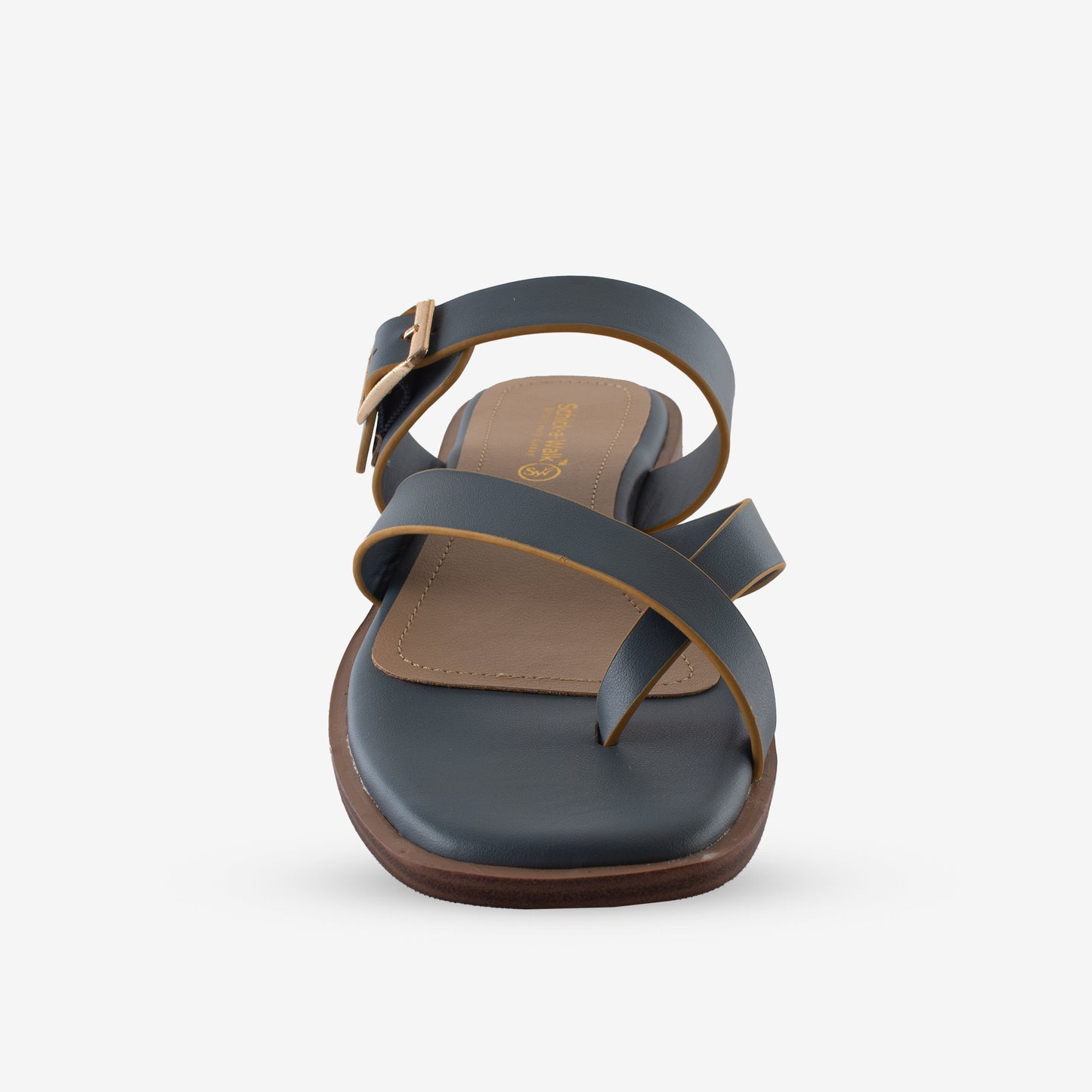 Schick a Walk Blue Dual Tone Toe-Ring Crossover-Strap Sandal For Women