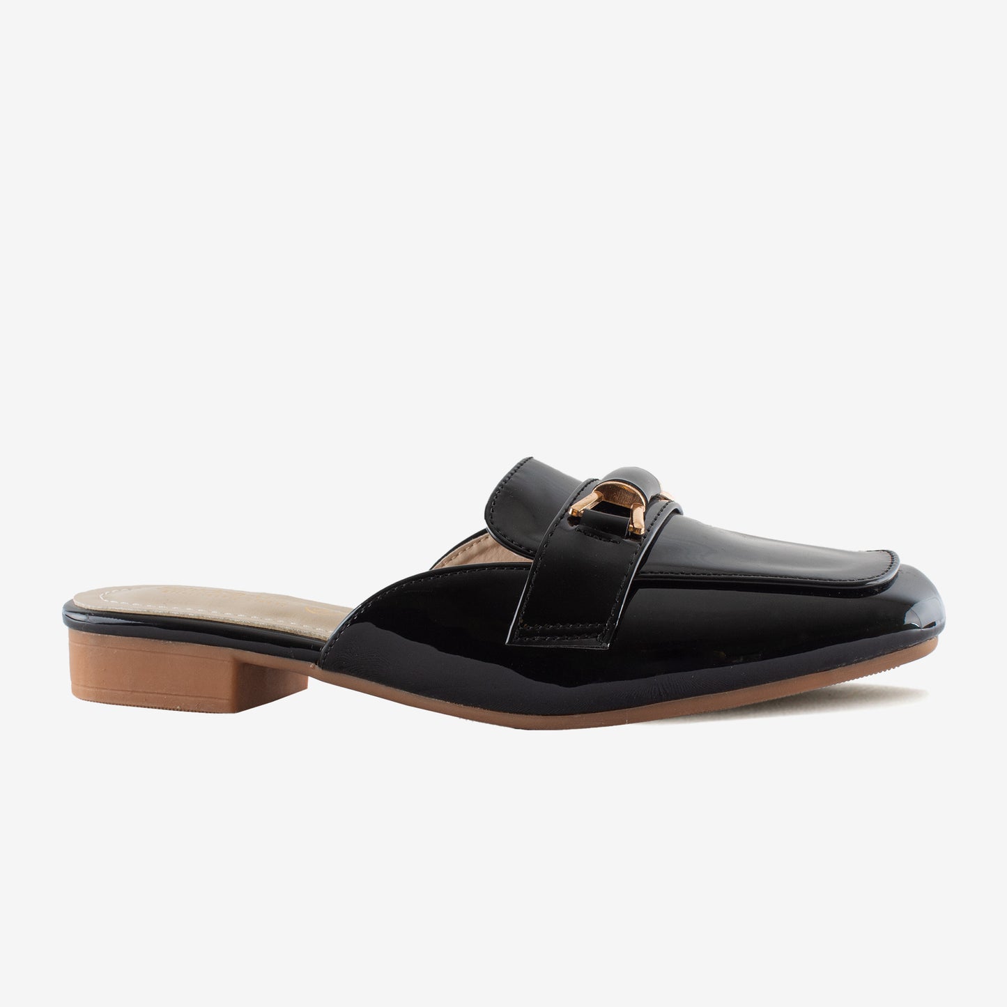 Schick a Walk Women's Summer Black Slip On Flats Casual Mules with Buckles