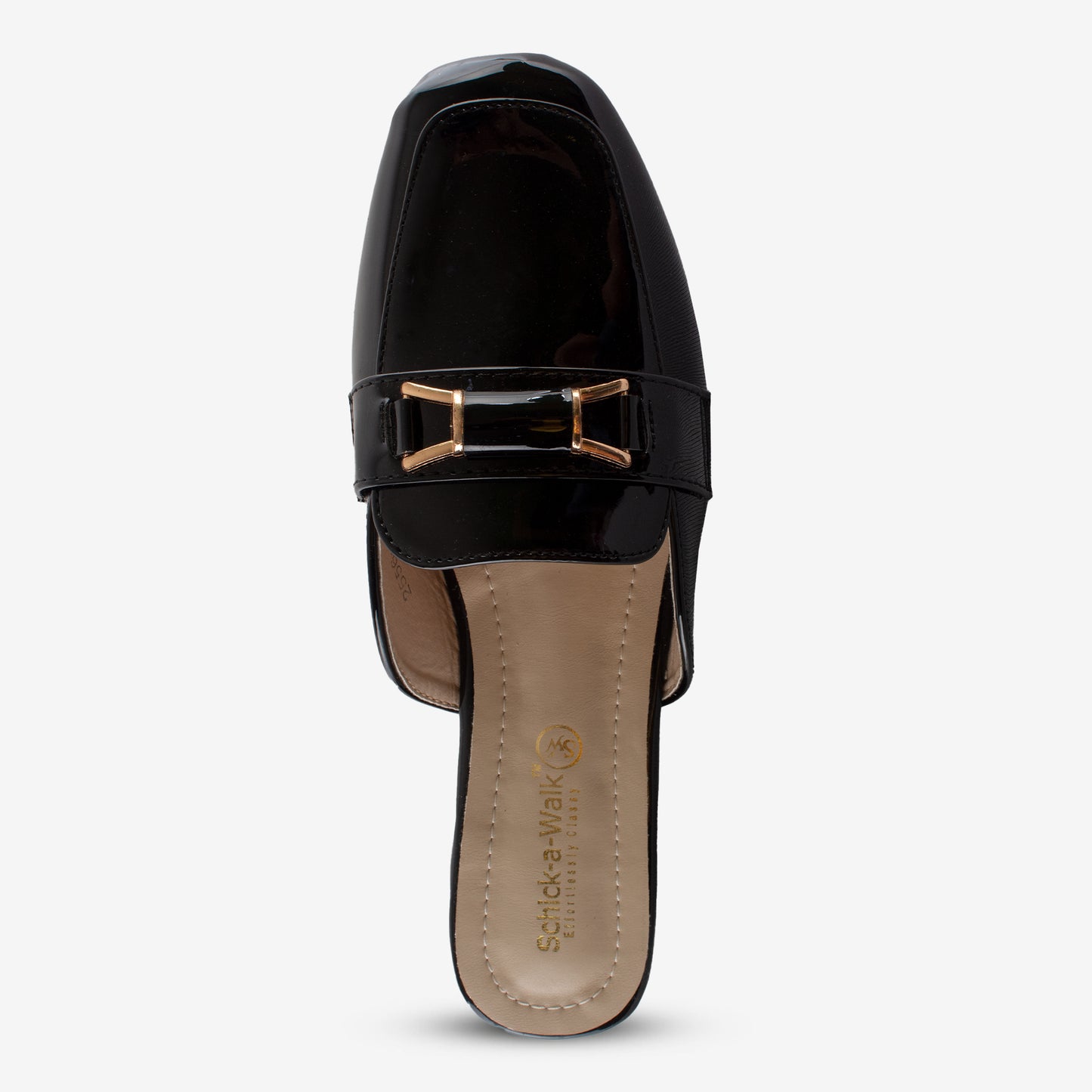 Schick a Walk Women's Summer Black Slip On Flats Casual Mules with Buckles