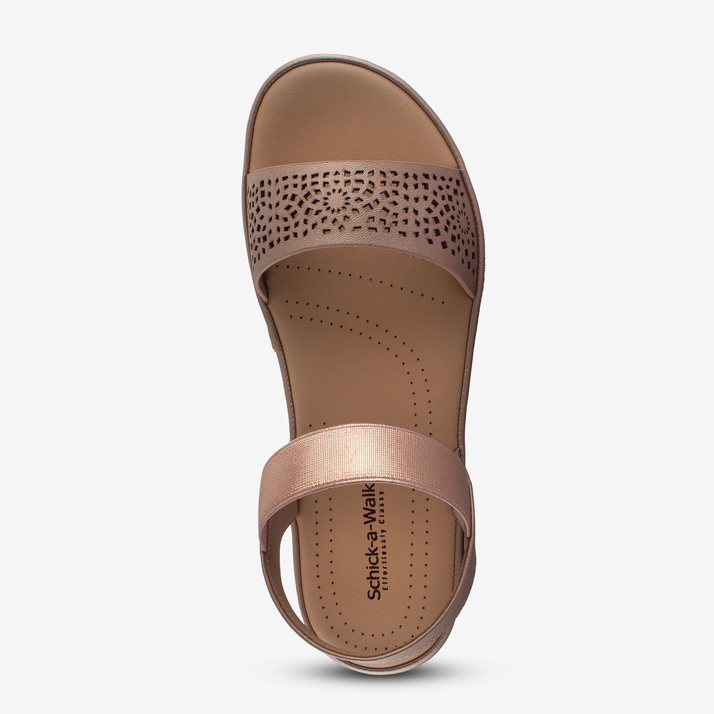 Schick a Walk Ankle-Strap Laser Cut Ethnic Wedge Heel Sandal For Women - Rose Gold