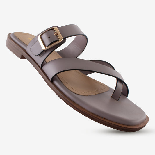 Schick a Walk Purple Dual Tone Toe-Ring Crossover-Strap Sandal For Women