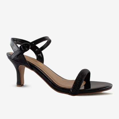 Schick a Walk Swarovski/Rhinestone/Glitter Black Partywear Sandals
