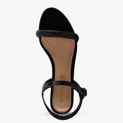 Schick a Walk Swarovski/Rhinestone/Glitter Black Partywear Sandals