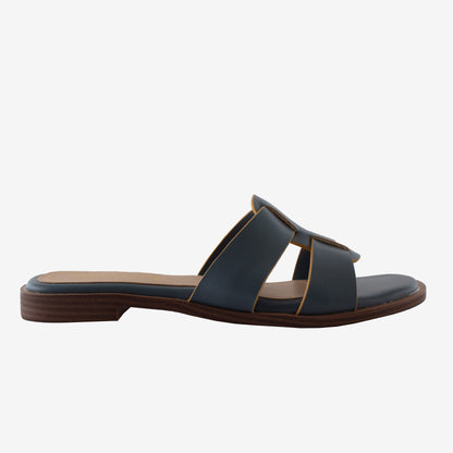 Schick a Walk Blue Strappy Slide Sandal For Women