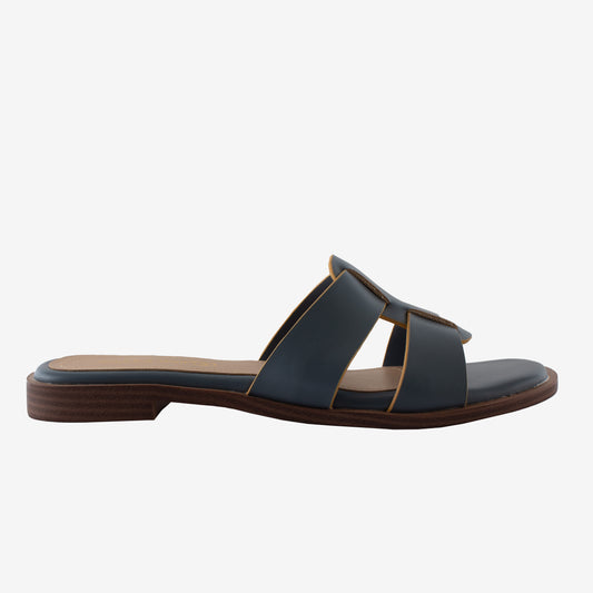 Schick a Walk Blue Strappy Slide Sandal For Women