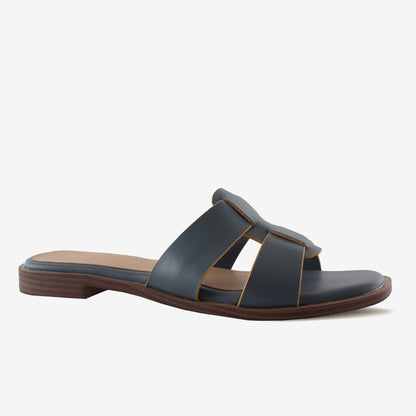 Schick a Walk Blue Strappy Slide Sandal For Women