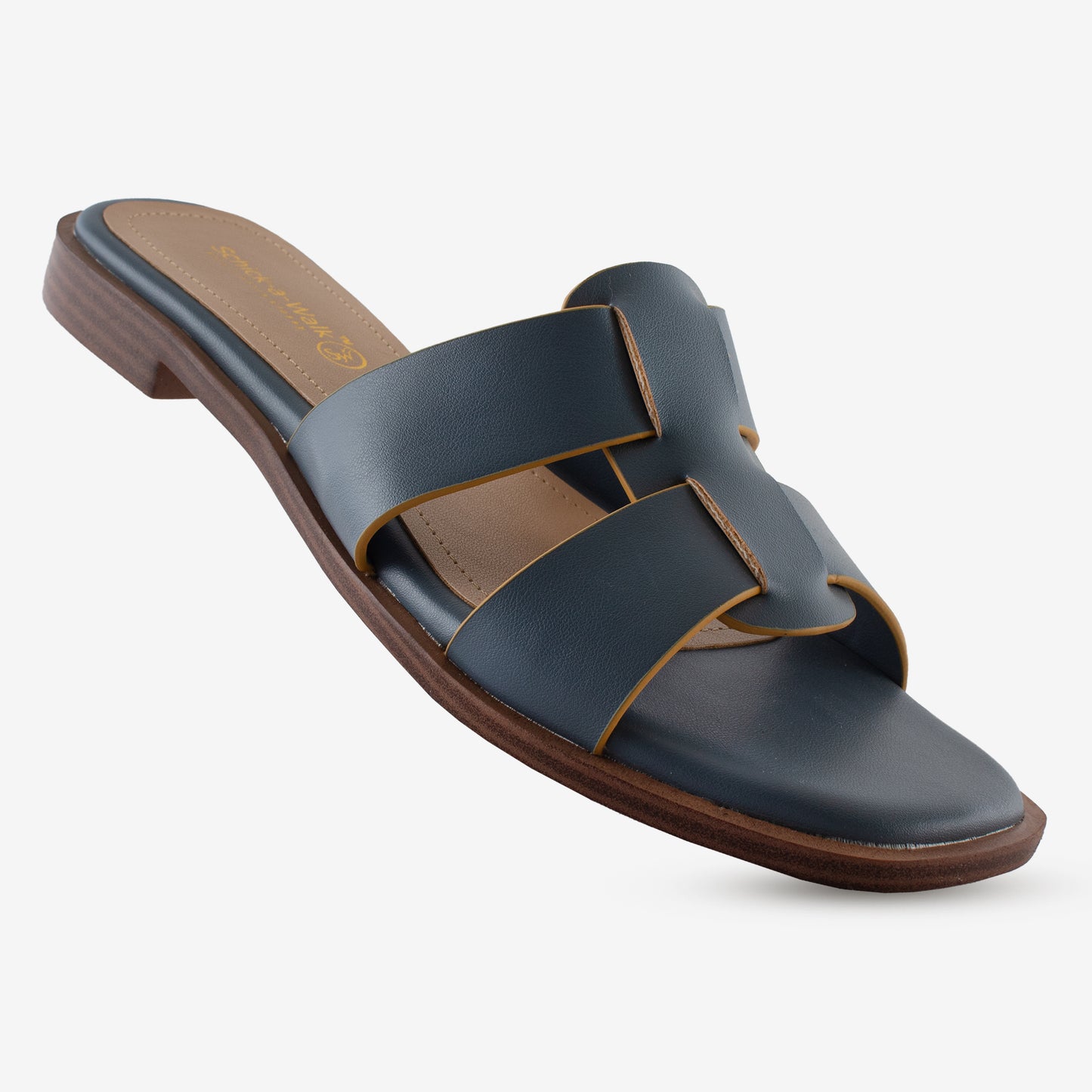 Schick a Walk Blue Strappy Slide Sandal For Women