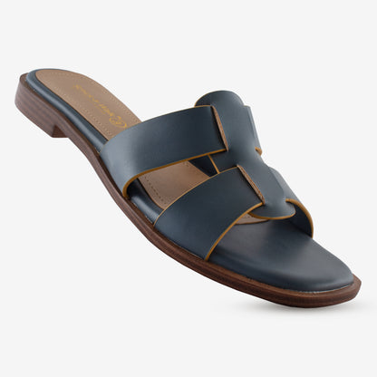 Schick a Walk Blue Strappy Slide Sandal For Women