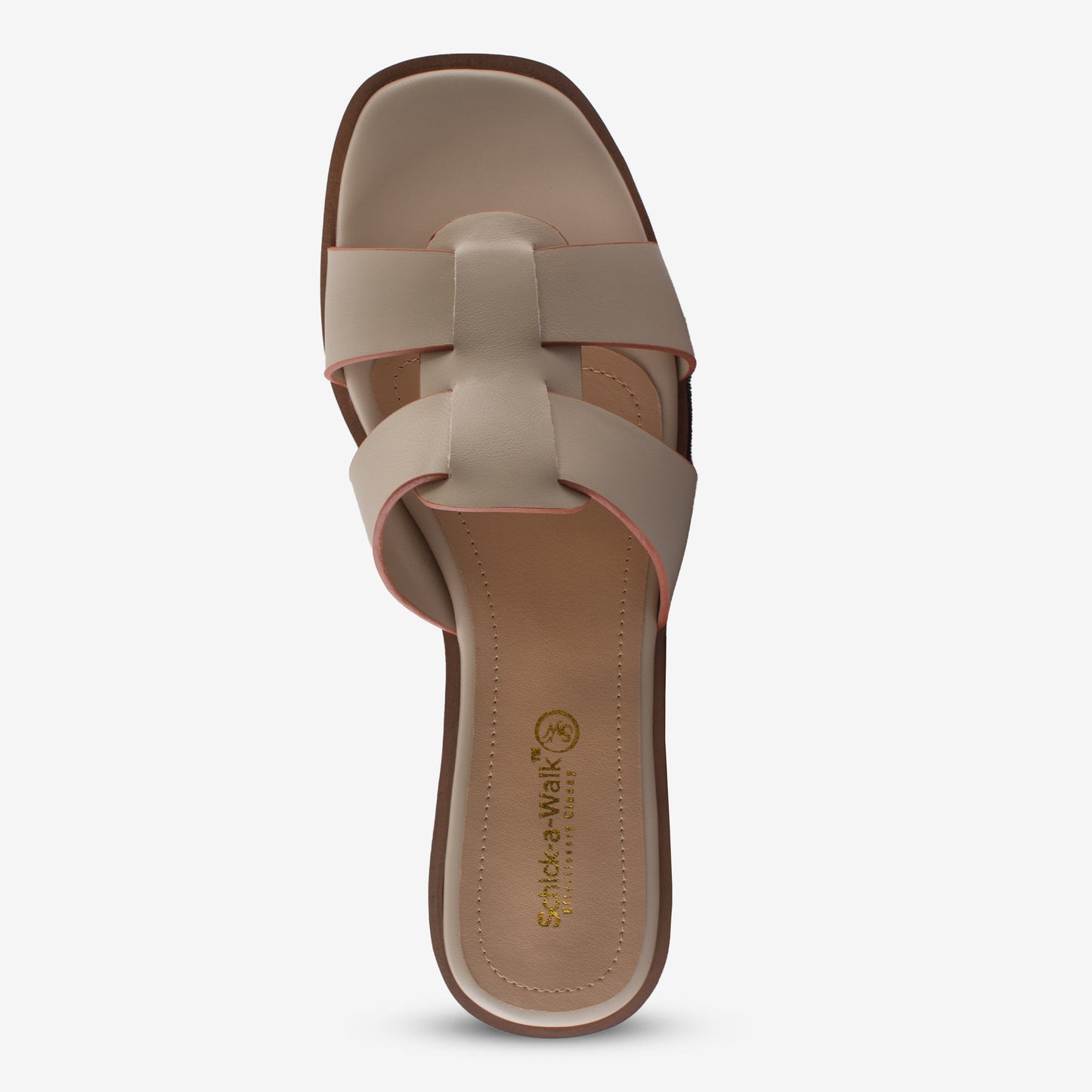 Schick a Walk Cream Strappy Slide Sandal For Women