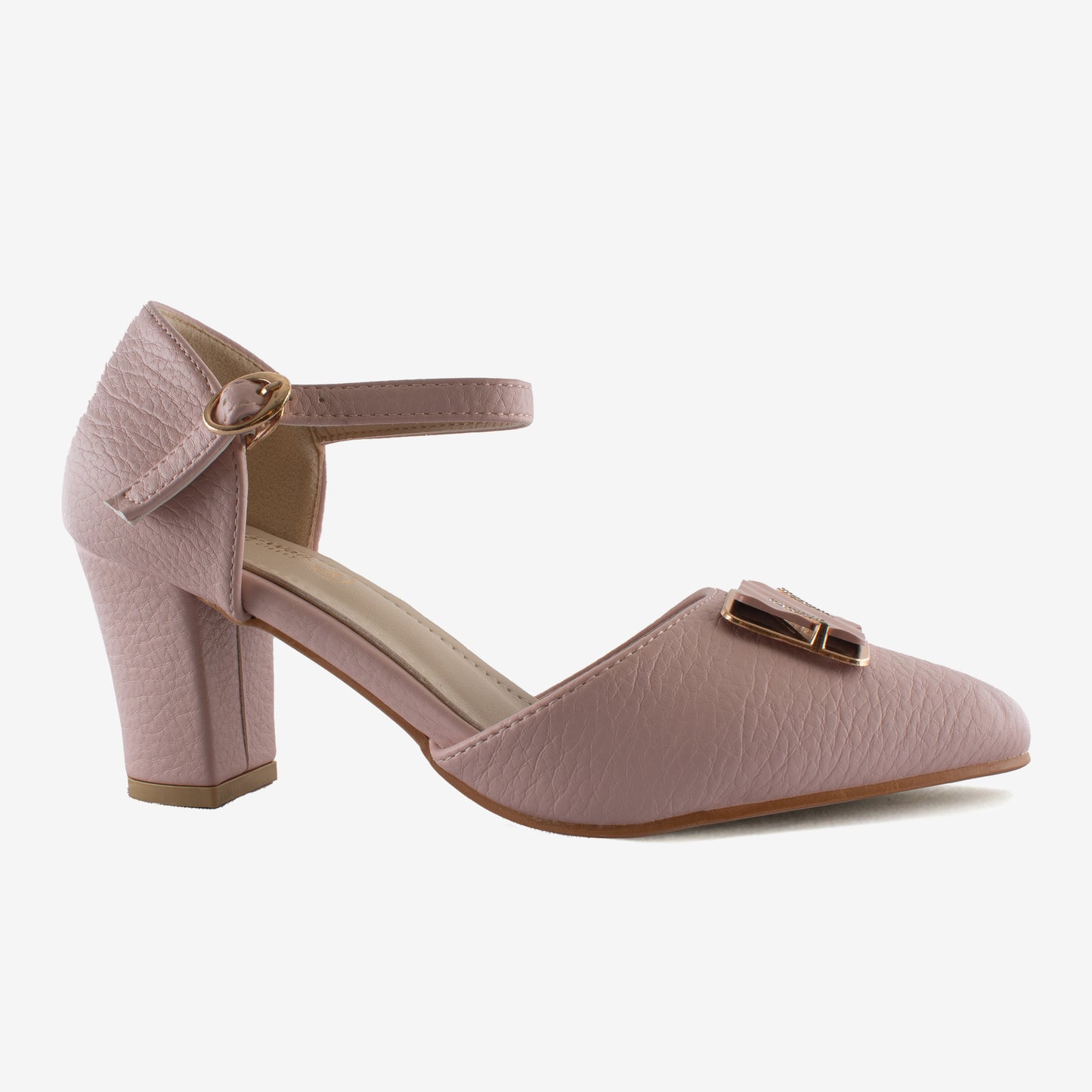 Schick a Walk Pink Pointed-Toe Slingback Block Heel Sandal For Women