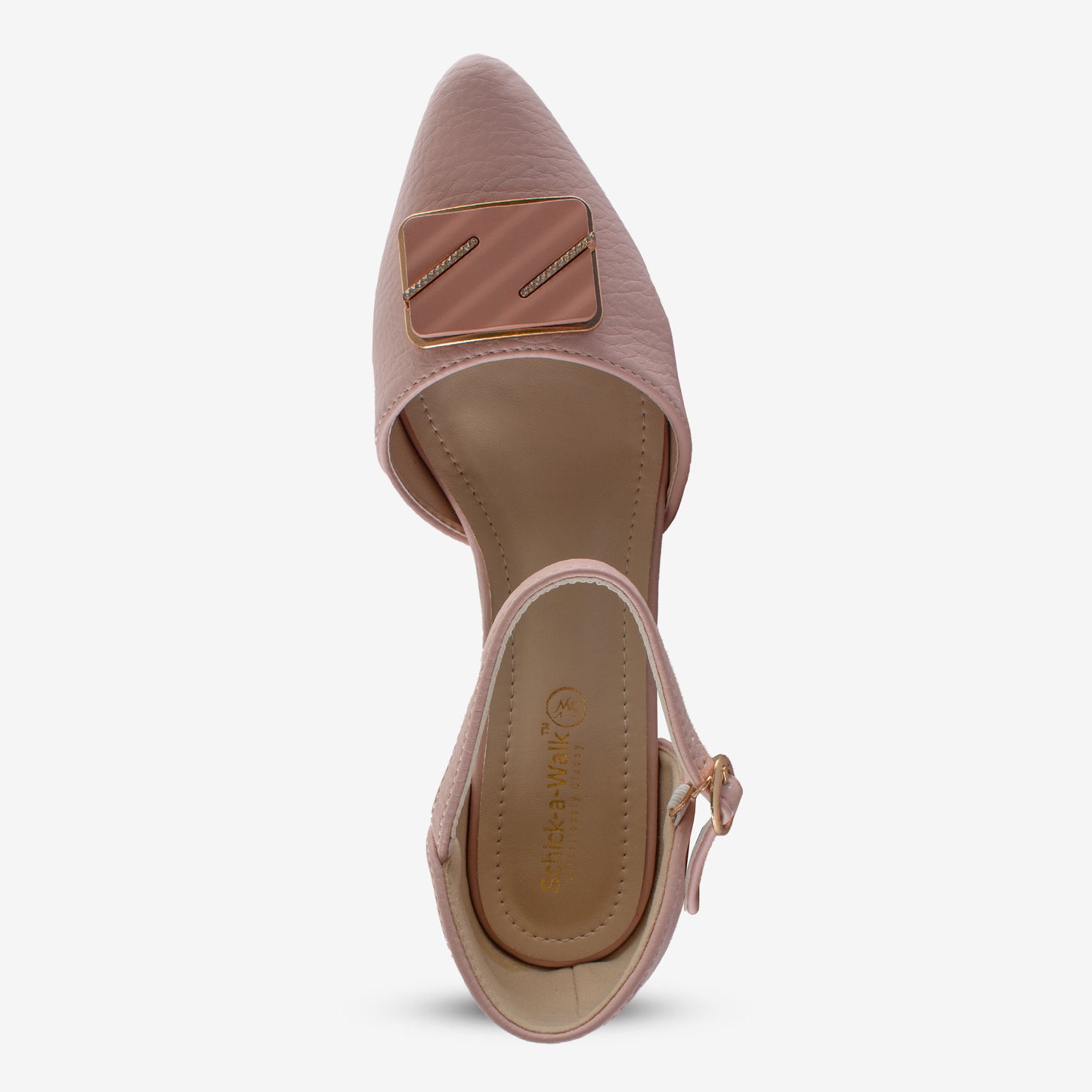 Schick a Walk Pink Pointed-Toe Slingback Block Heel Sandal For Women