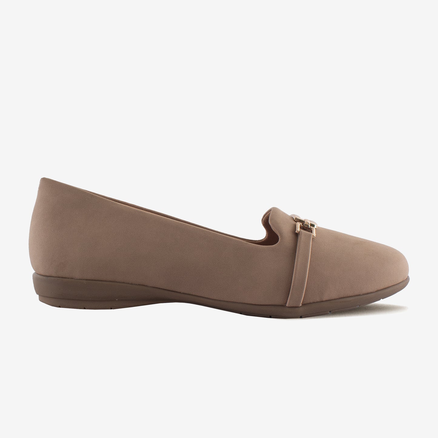 Schick a Walk Casual Nude Suede Ballerina with Trims For Women