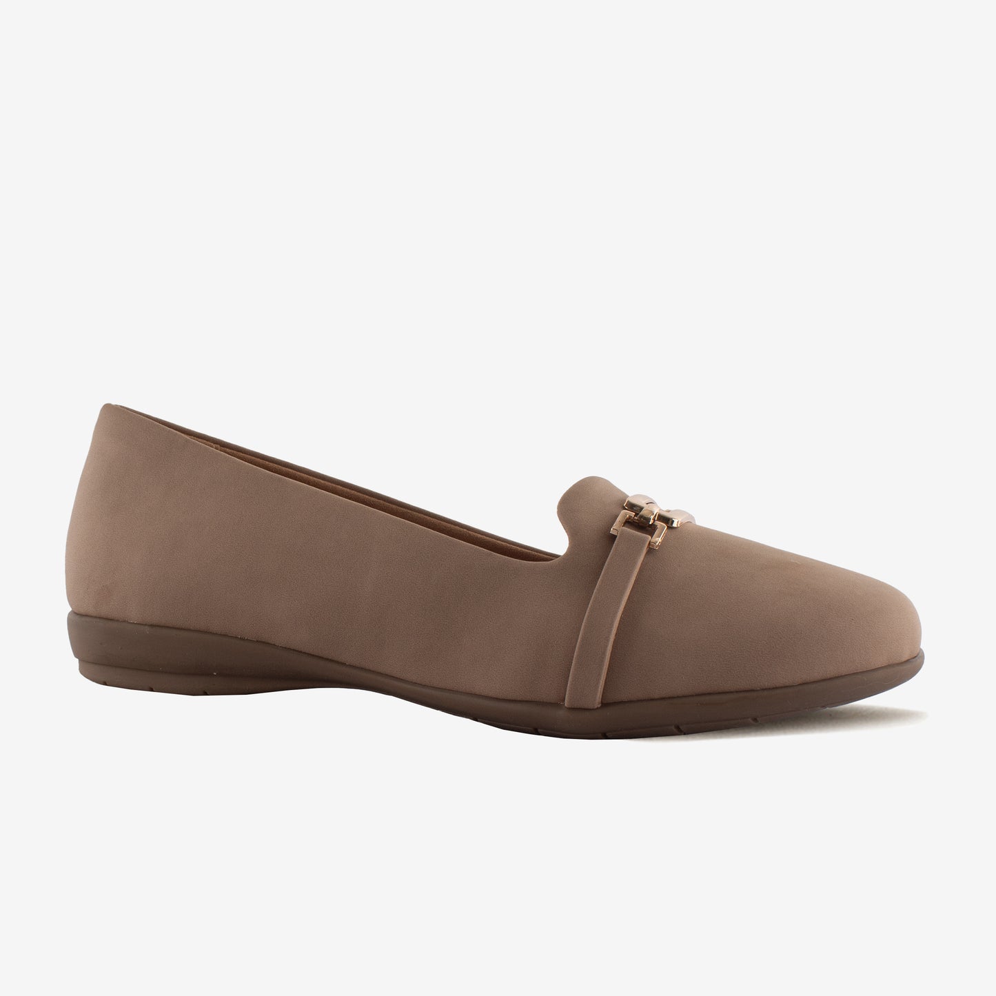 Schick a Walk Casual Nude Suede Ballerina with Trims For Women