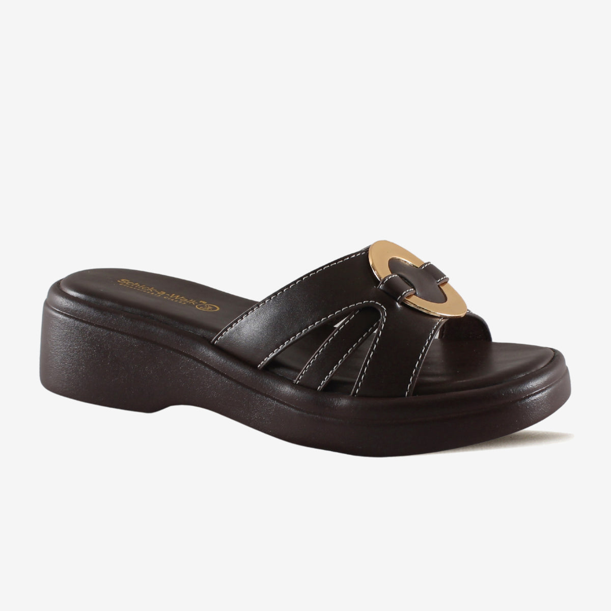 Hoop Wedge Slide Brown