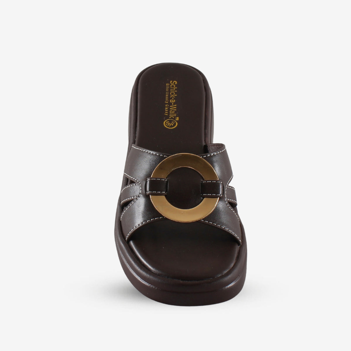 Hoop Wedge Slide Brown