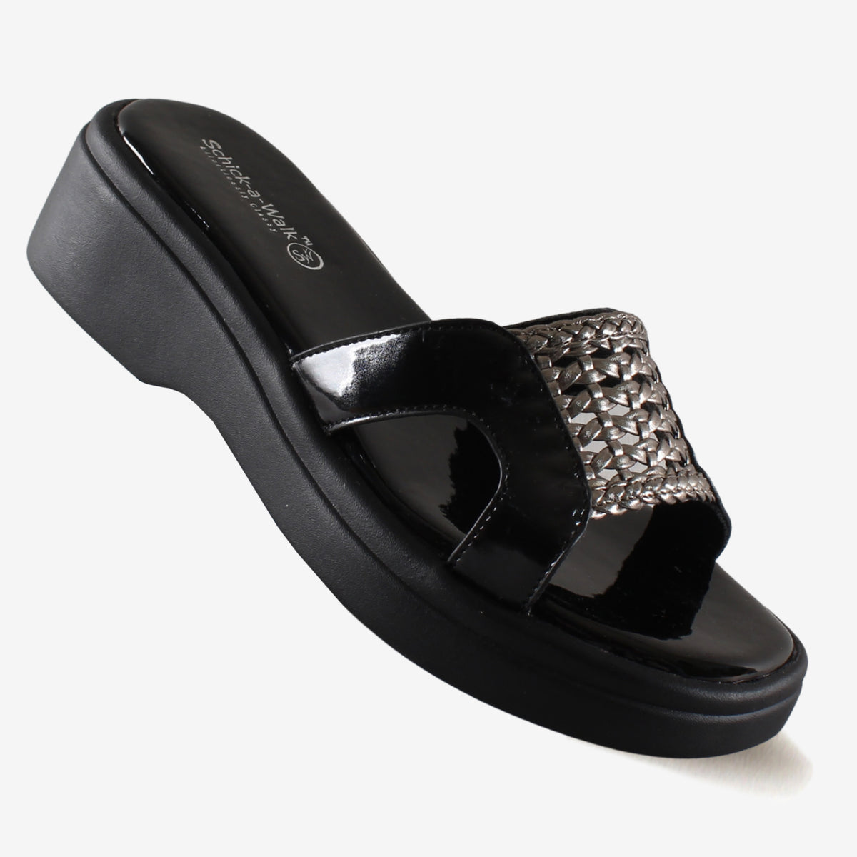 Braidy Wedge Slide Black