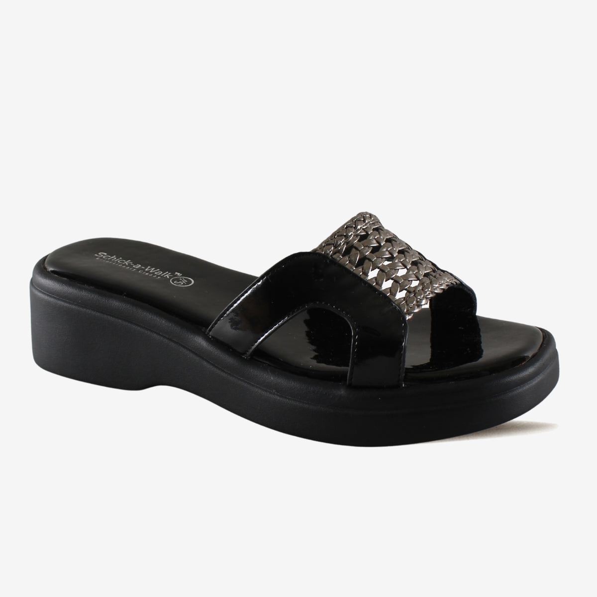 Braidy Wedge Slide Black