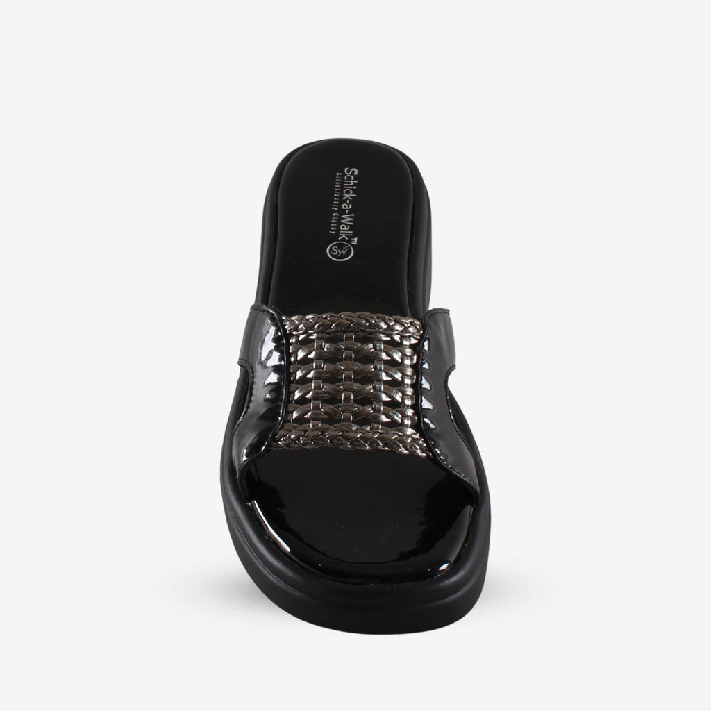 Braidy Wedge Slide Black