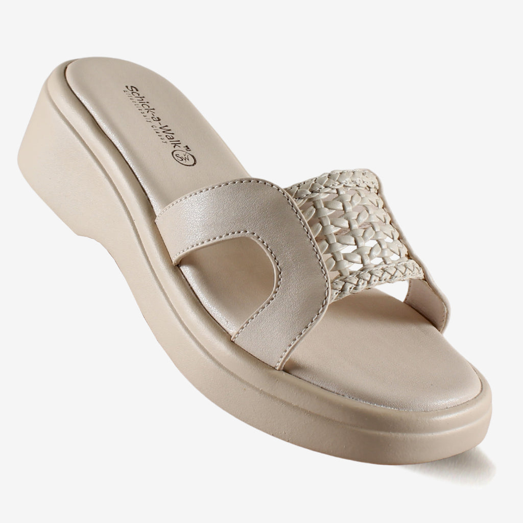Braidy Wedge Slide Ivory