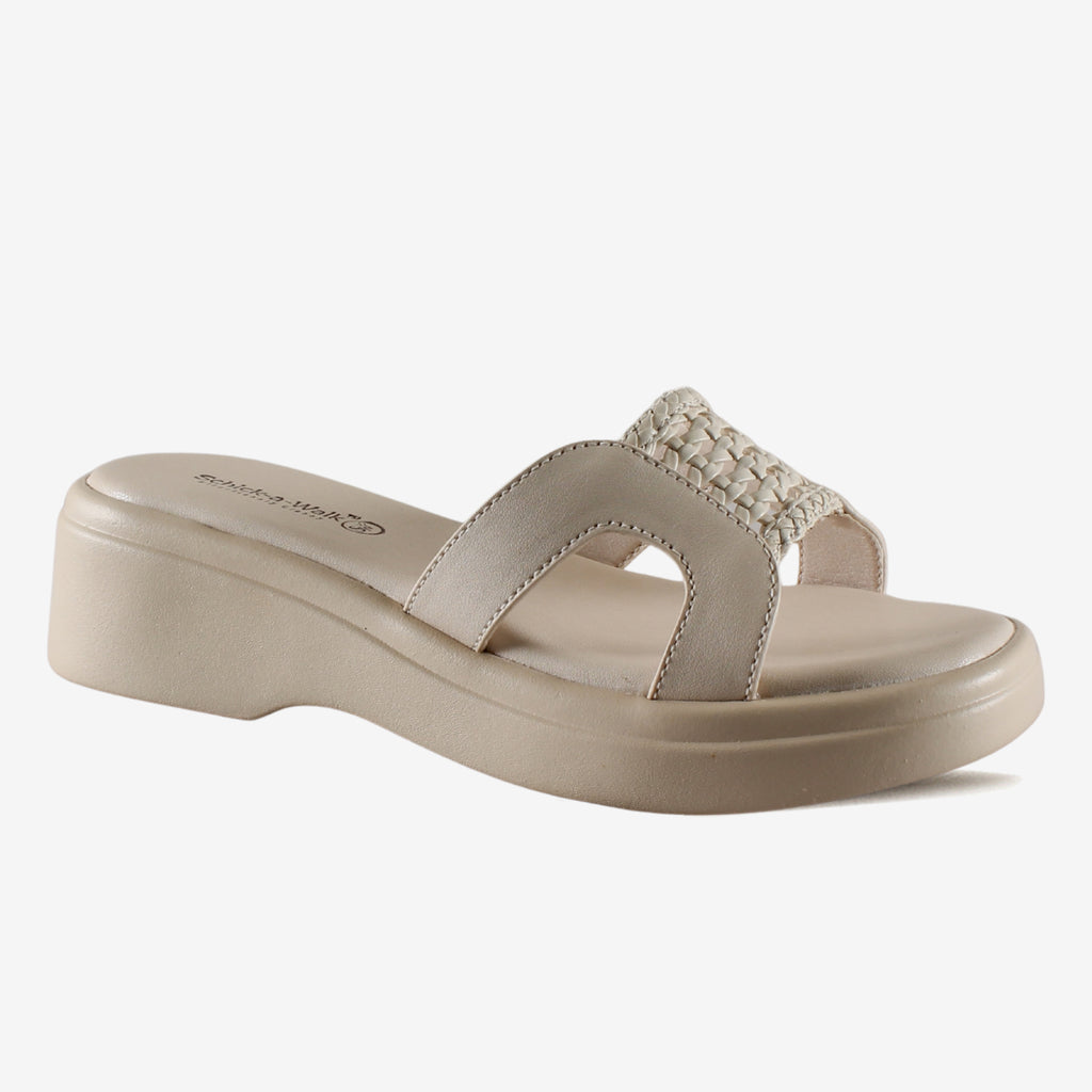 Braidy Wedge Slide Ivory