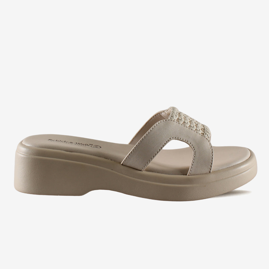 Braidy Wedge Slide Ivory