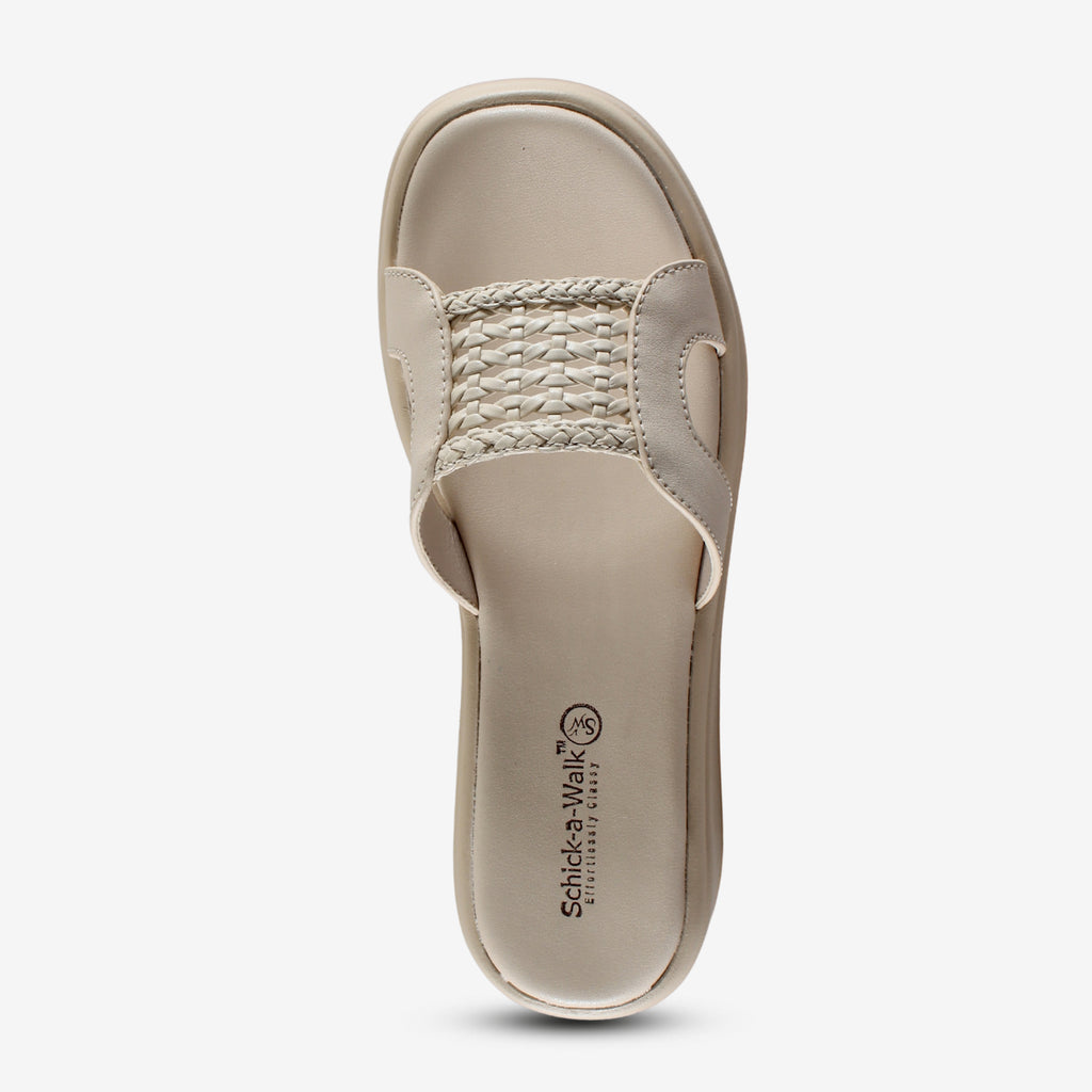Braidy Wedge Slide Ivory