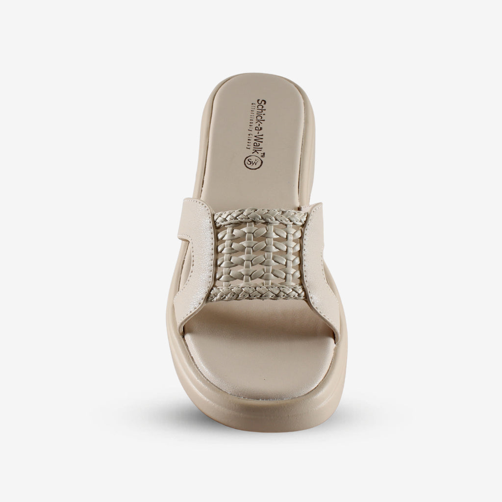 Braidy Wedge Slide Ivory