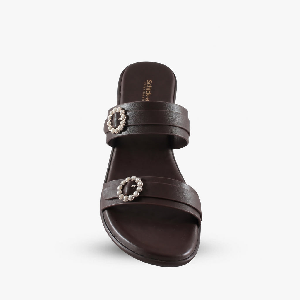 Pearla Wedge Slide Brown