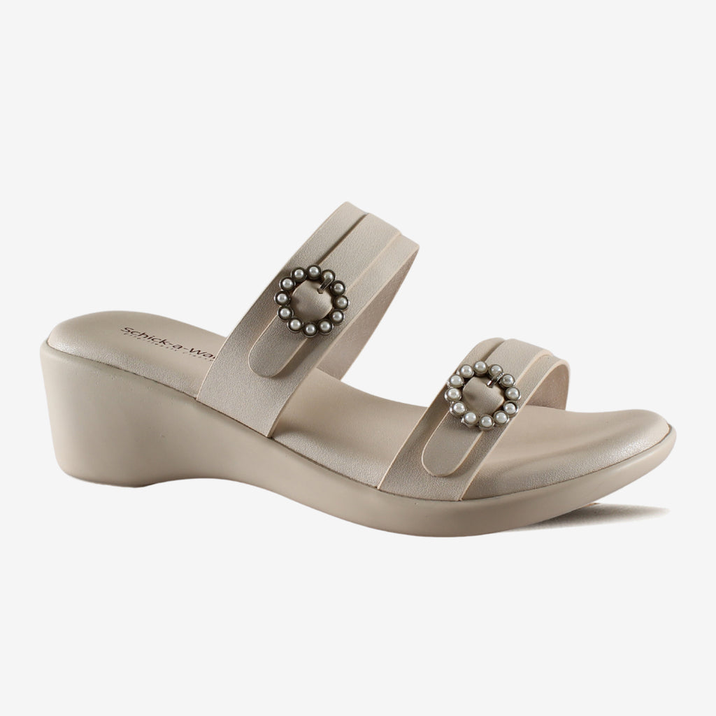 Pearla Wedge Slide Ivory