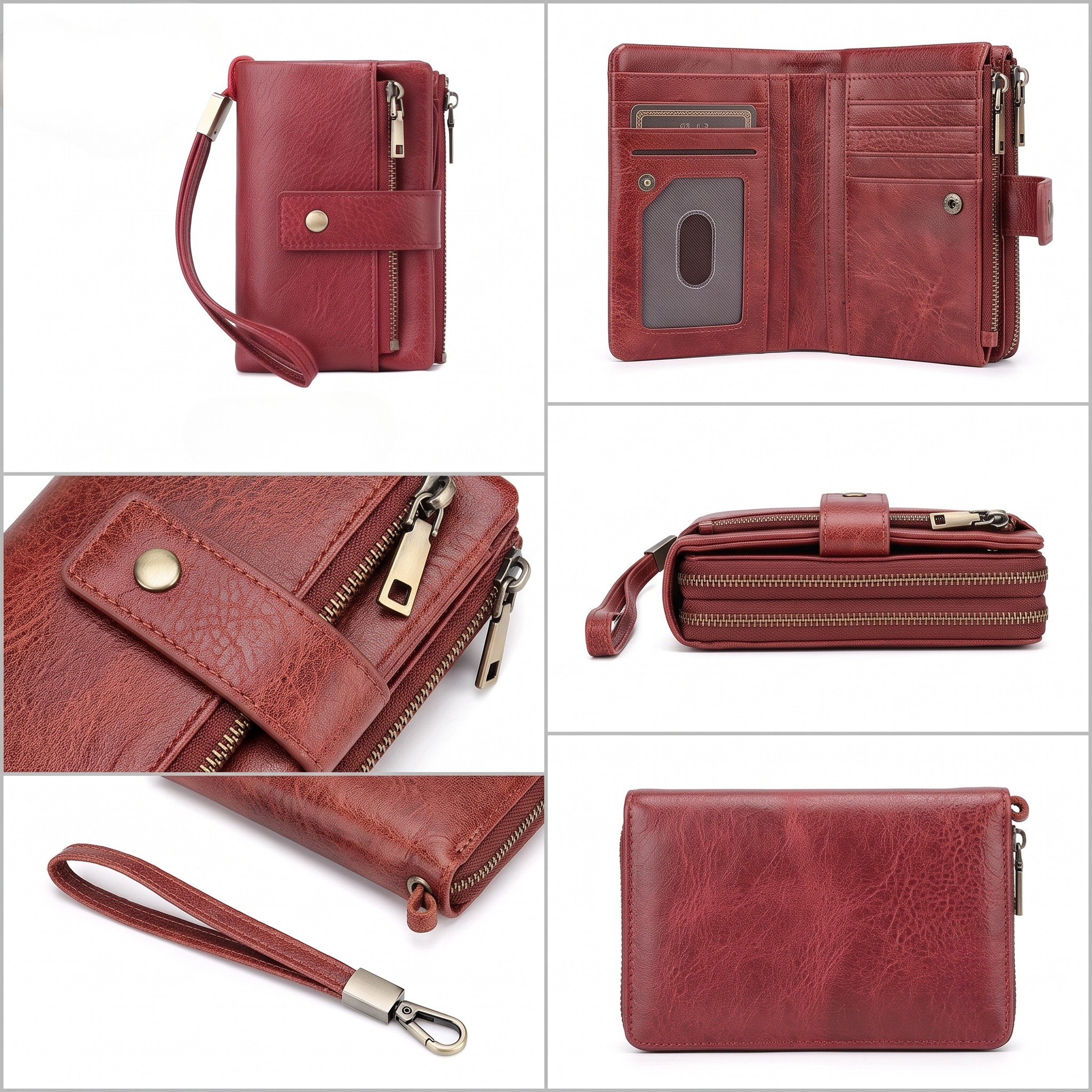 Wine Red RFID Blocking Women's Wallet