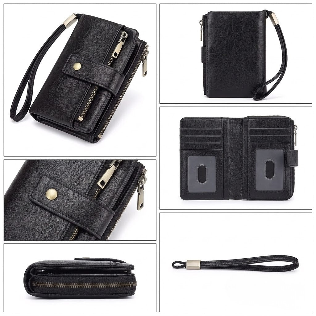 Black RFID Blocking Women's Wallet