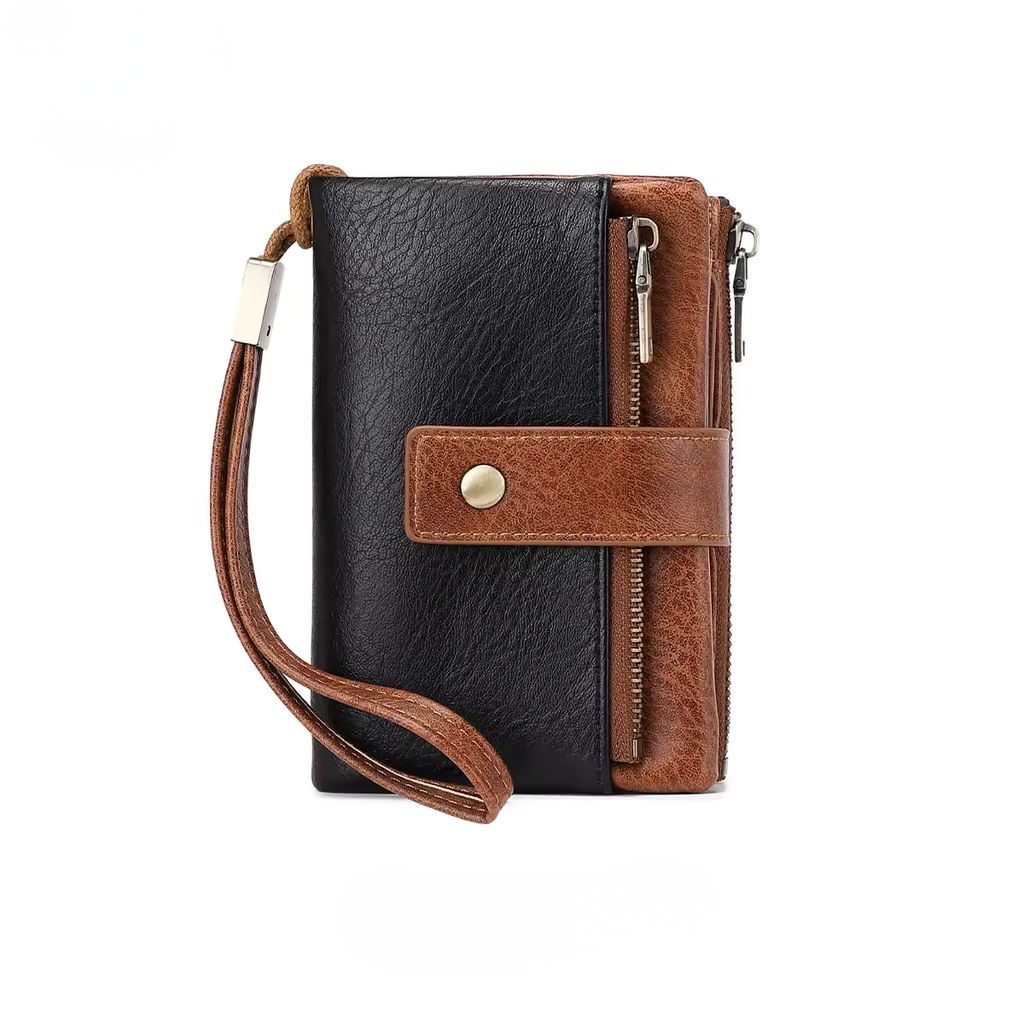Brown & Black RFID Blocking Women's Wallet